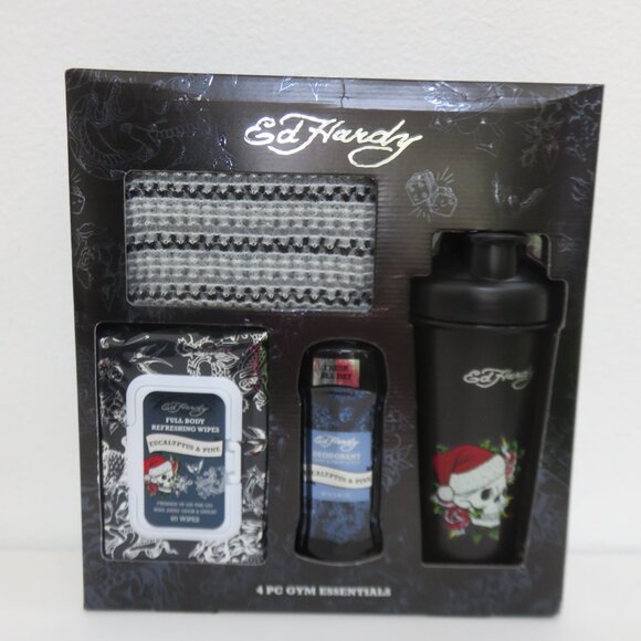 ED HARDY Eucalyptus & pine Fragrance 4PCS Gym Essentials GIFT SET - Picture 2 of 6